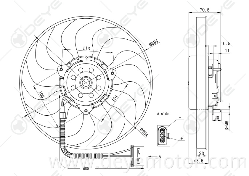 6Q0959455J 6Q0 959 455B cooling fan for VW POLO DERBY FOX SKODA FABIA SEAT IBIZA Mk IV SEAT CORDOBA